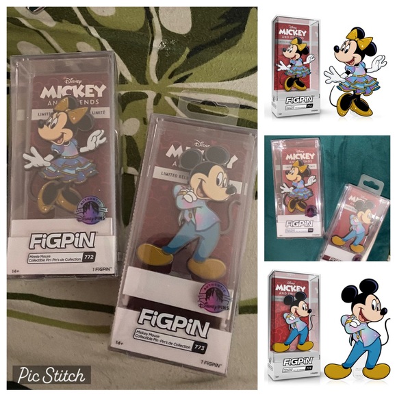 Retired Disney Parks 2022 FIGPIN Mickey and Minnie Pin Set WDW 50th Anniversary